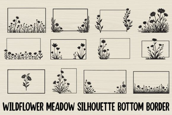 Download Wildflower Meadow Silhouette Border - Wildflower meadow Collection