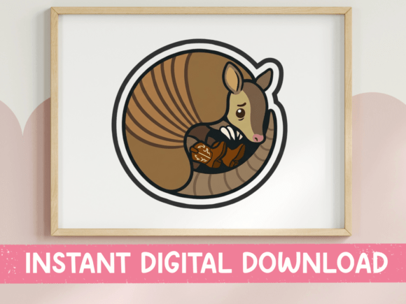 Download Armadillo Curled Up Acorn Sticker Design - Sticker design Collection