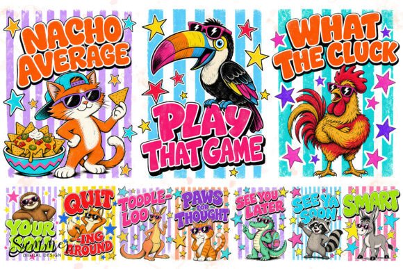 Download Retro Summer Animal Pun Sublimation PNGs - Retro summer Collection