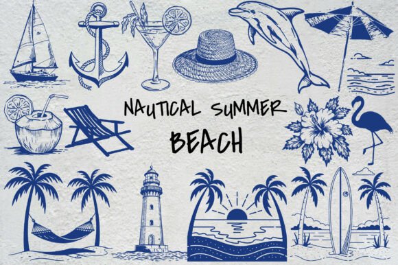 Download 15 Nautical Summer Beach PNG EPS Set - Nautical Collection