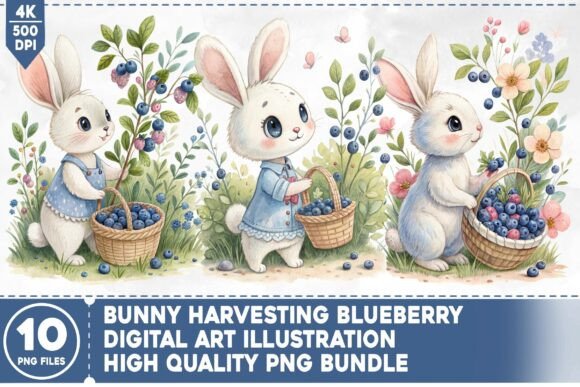 Download Bunny Harvesting Blueberry PNG Bundle - Blueberry png Collection
