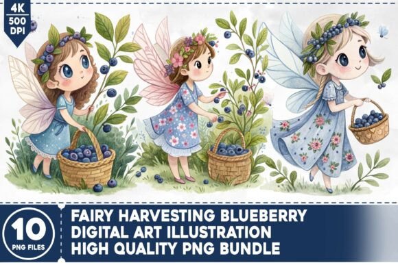 Download Fairy Harvesting Blueberry PNG Bundle - Blueberry png Collection