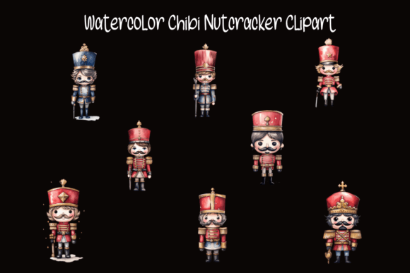Download Watercolor Chibi Nutcracker Clipart - Premium Bundle