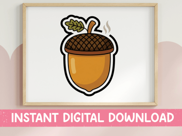 Download Cute Acorn Autumn Sticker Design - Sticker design Collection