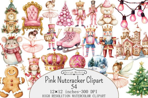 Download Watercolor Pink Nutcracker Clipart - Premium Resources