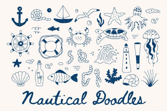 Download Nautical Doodle Elements PNG Clipart - Nautical Collection