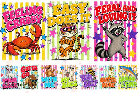 Download Retro Summer Animal Pun Sublimation PNGs - Retro summer Collection